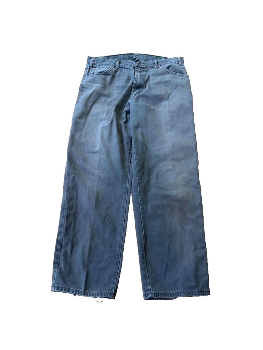Y2K Grey Faded Distressed Dickies Carpenter Canvas Workwear Pants Size 38x30